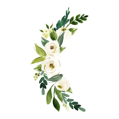 Lua de flores brancas e folhas