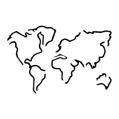 Mapa-múndi em linha — Modelo 1