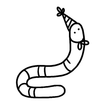 Minhoca de chapéu de festa
