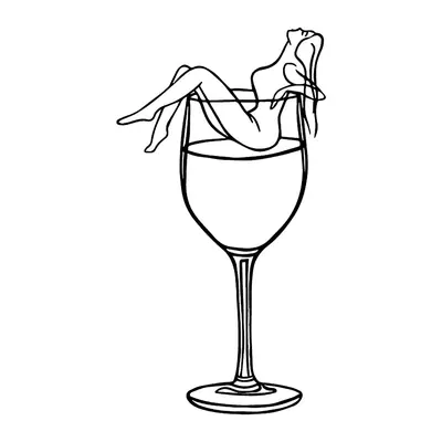 Mulher na taça de vinho