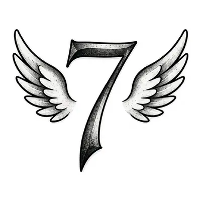 Número 7 com asas
