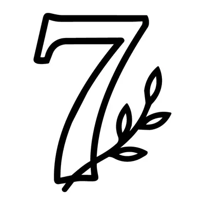 Número 7 com folhas