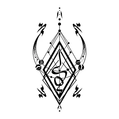 Ornamento com cobra e luas