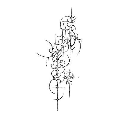 Ornamento vertical com luas e flores