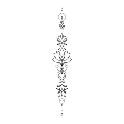 Ornamento vertical de lótus — Modelo 1