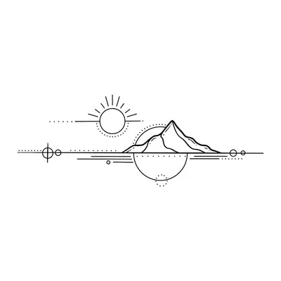 Paisagem minimalista com sol