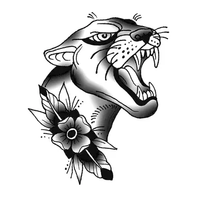 Pantera com flor