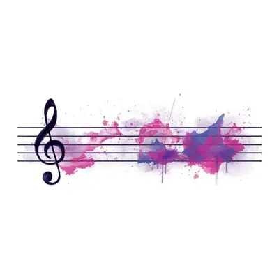 Pauta musical em aquarela