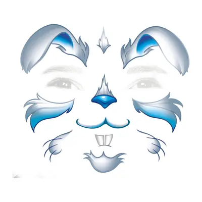 Pintura facial de coelho azul