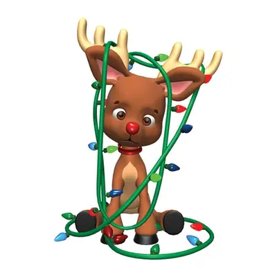Rena presa em luzes de Natal