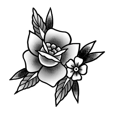 Rosa com florzinha tradicional