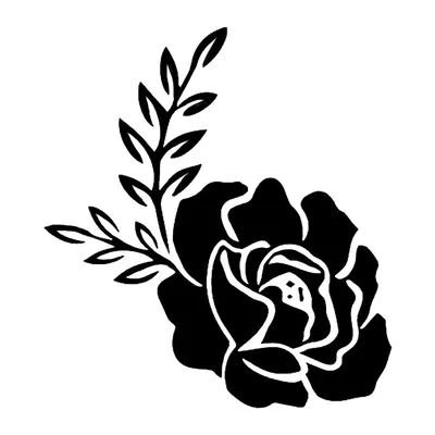 Rosa preta com ramo