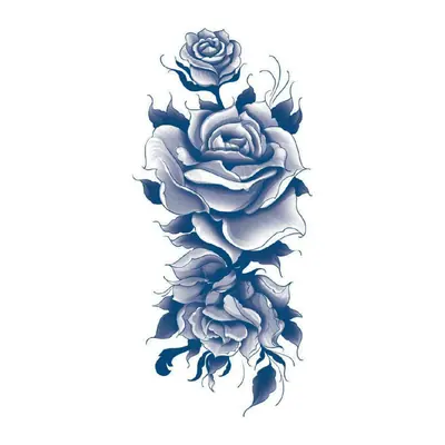 Rosas em tinta azul