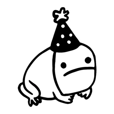 Sapo com chapéu de festa