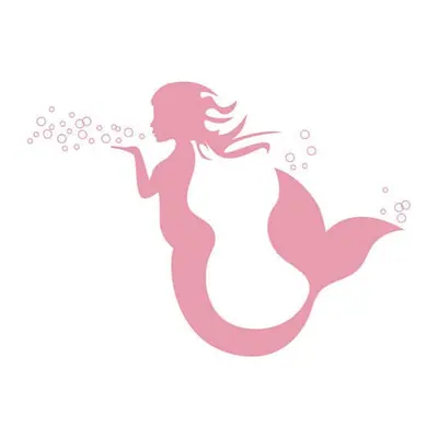 Sereia rosa em silhueta