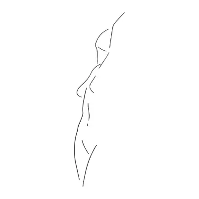 Silhueta de corpo feminino em linha