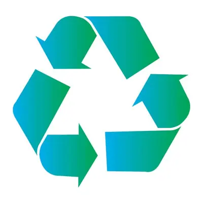 Símbolo de reciclagem azul