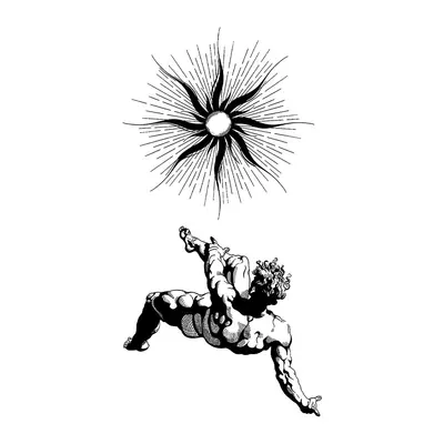 Sol e figura clássica reclinada