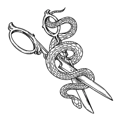 Tesoura com cobra