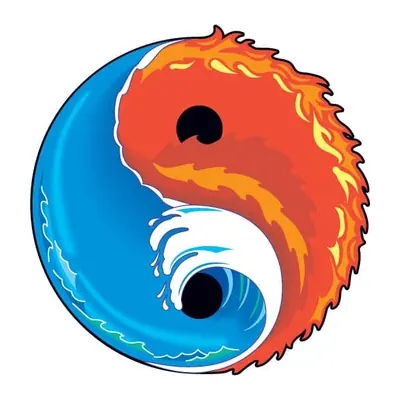 Yin yang de fogo e água