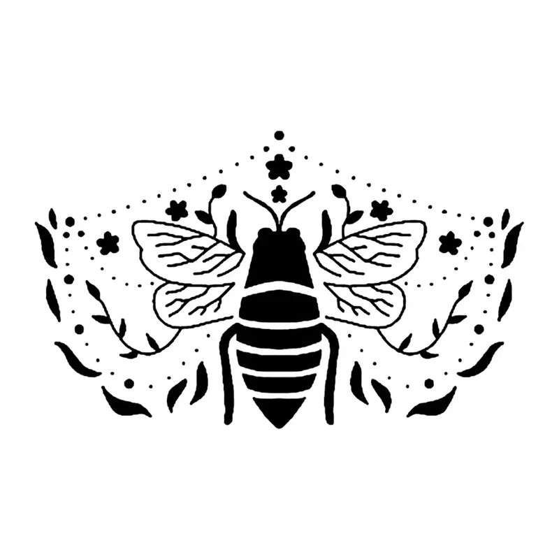 Tatuagem temporária Borboletas e Insetos — Abelha com ornamento. Inclui abelha, ornamento
