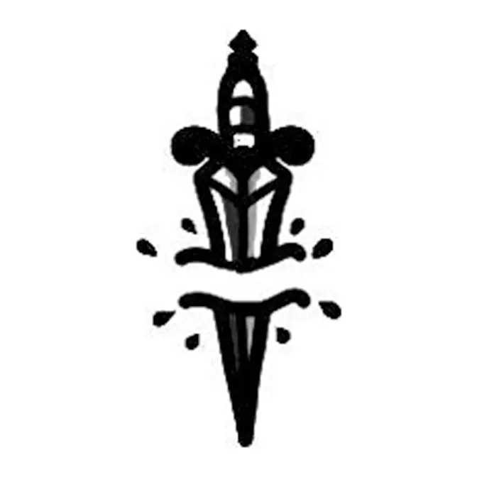 Tatuagem temporária Espadas e Armas — Adaga pequena. Inclui adaga