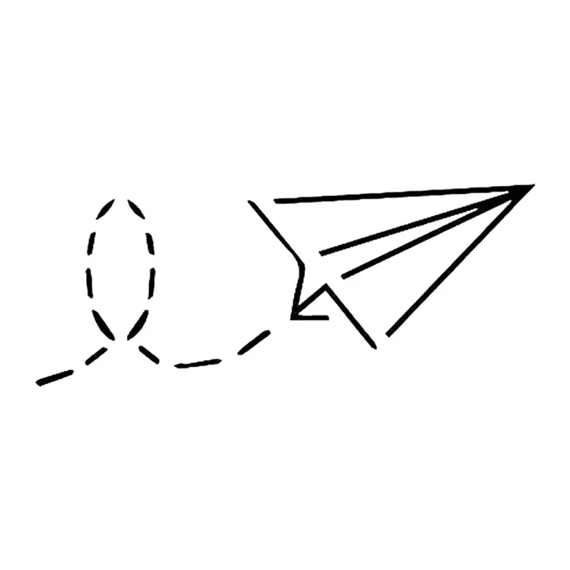 Tatuagem temporária Viagem e Aventura — Avião de papel com trilha. Inclui avião de papel
