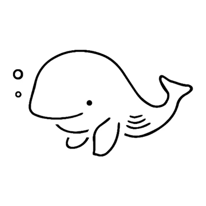 Tatuagem temporária Mar e Animais Marinhos — Baleia fofa. Inclui baleia
