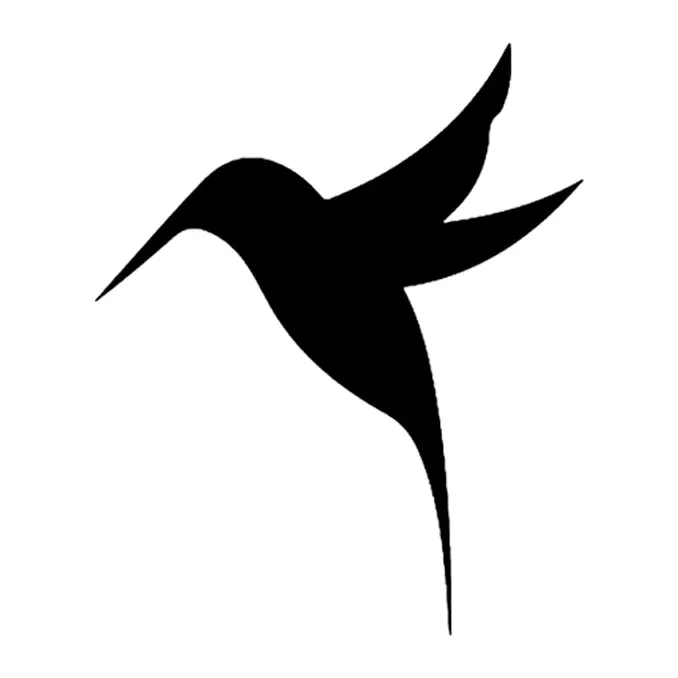 Tatuagem temporária Pássaros — Beija-flor em silhueta. Inclui beija-flor