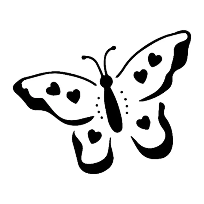 Tatuagem temporária Borboletas e Insetos — Borboleta com corações. Inclui borboleta, corações