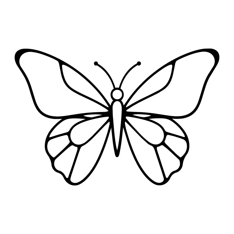 Tatuagem temporária Borboletas e Insetos — Borboleta delicada em contorno. Inclui borboleta