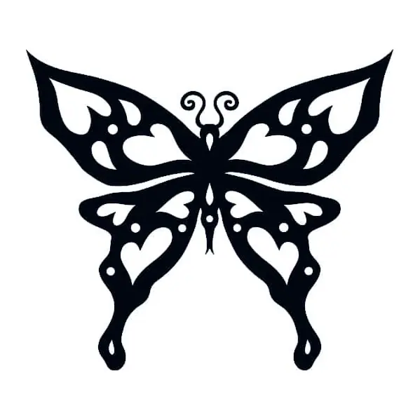 Tatuagem temporária Borboletas e Insetos — Borboleta tribal preta. Inclui borboleta
