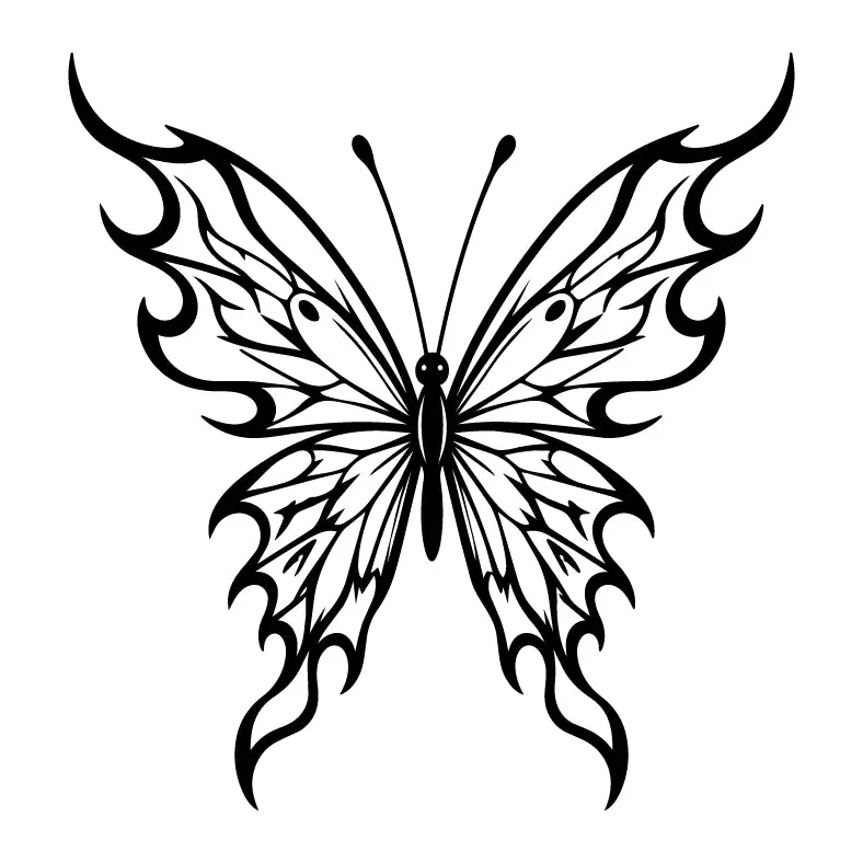 Tatuagem temporária Borboletas e Insetos — Borboleta tribal. Inclui borboleta