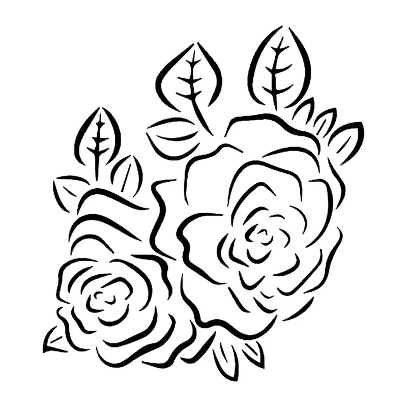 Tatuagem temporária Flores — Buquê de rosas em contorno. Inclui rosas