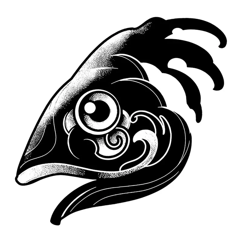 Tatuagem temporária Oriental — Cabeça de carpa com ondas. Inclui carpa, ondas