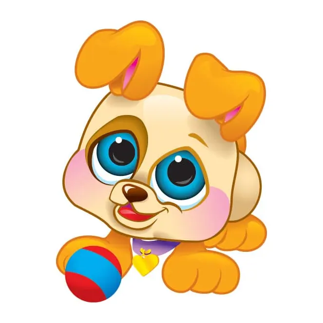 Tatuagem temporária Cachorros — Cachorrinho fofo com bola. Inclui cachorro, bola