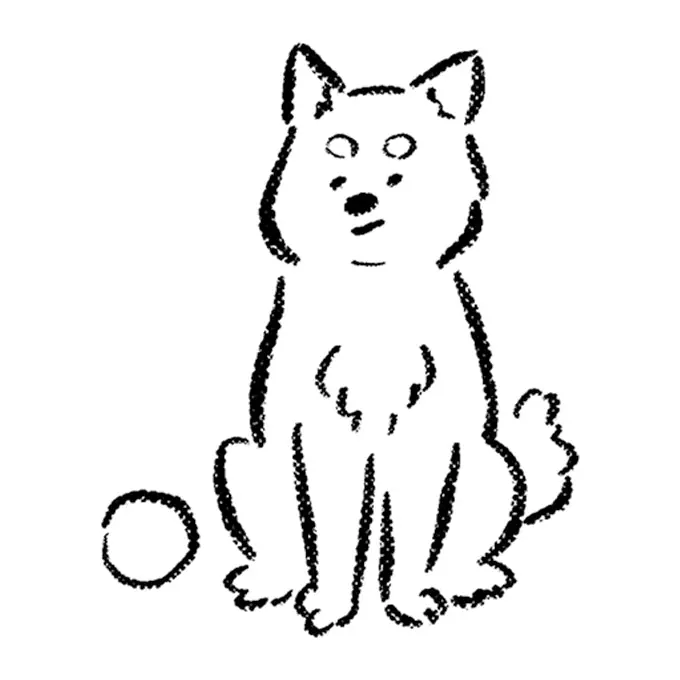Tatuagem temporária Cachorros — Cachorrinho sentado com bolinha. Inclui cachorro, bolinha