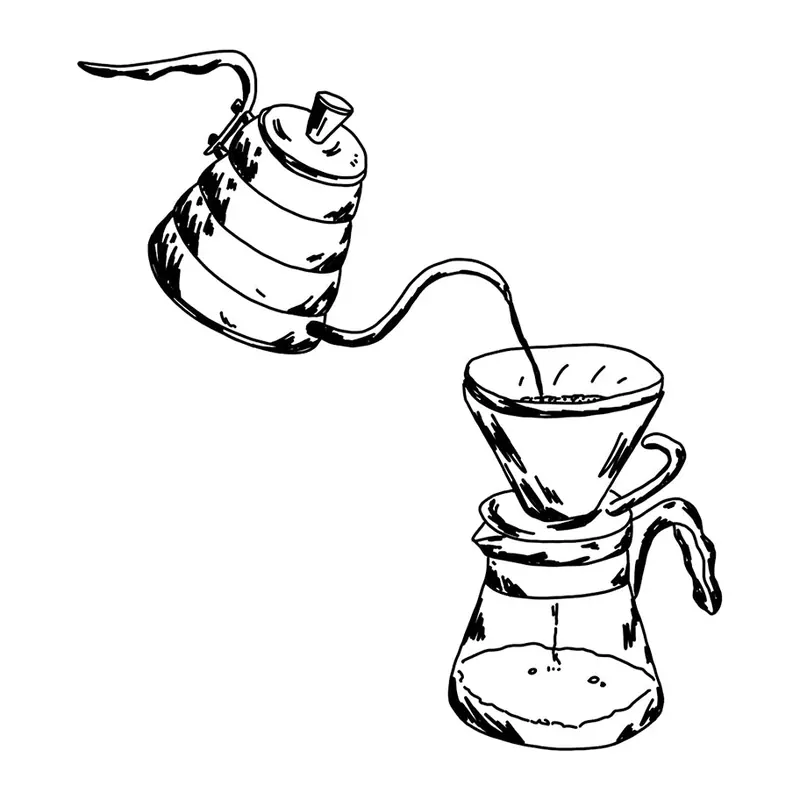 Tatuagem temporária Comida e Bebida — Café coado. Inclui café, coador