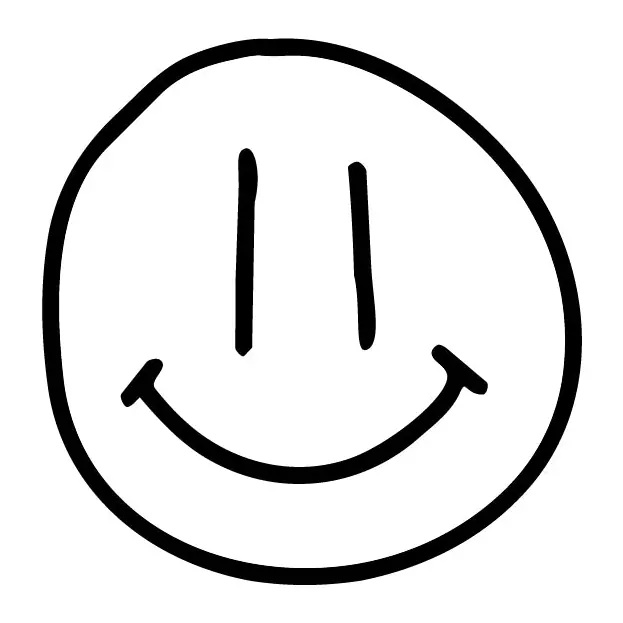 Tatuagem temporária Símbolos — Carinha sorridente desenhada. Inclui carinha