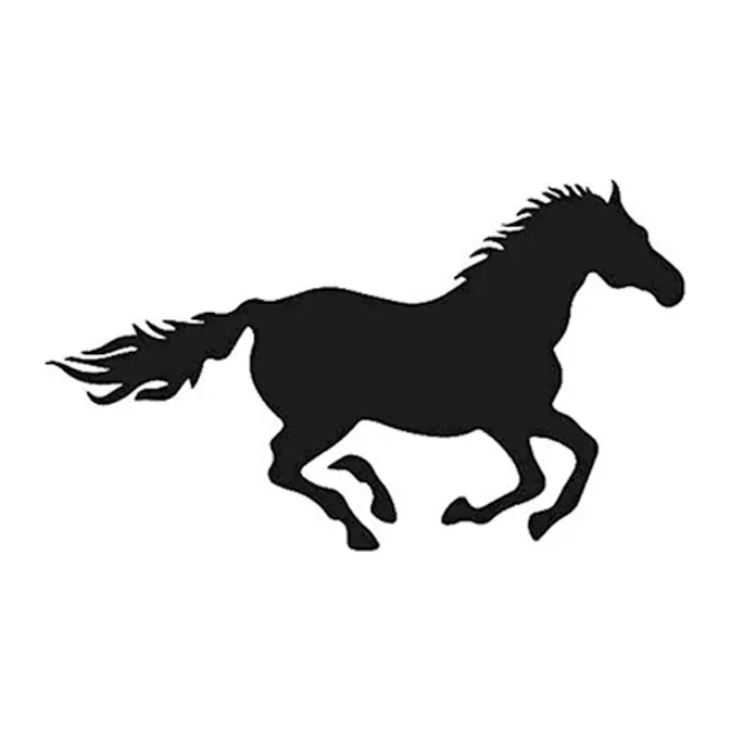 Tatuagem temporária Animais Selvagens — Cavalo galopando preto. Inclui cavalo