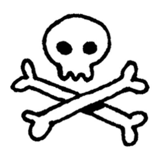 Tatuagem temporária Caveiras e Sombrio — Caveira com ossos cruzados — Modelo 1. Inclui caveira, ossos
