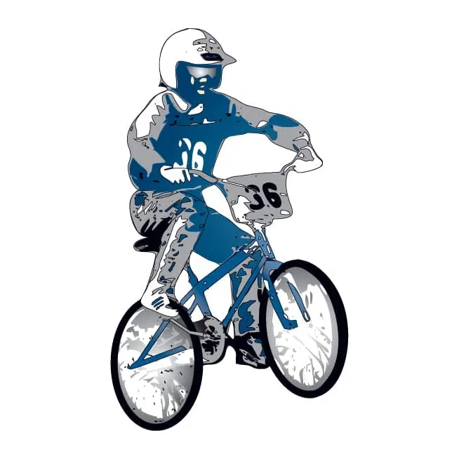 Tatuagem temporária Objetos — Ciclista de BMX. Inclui bicicleta