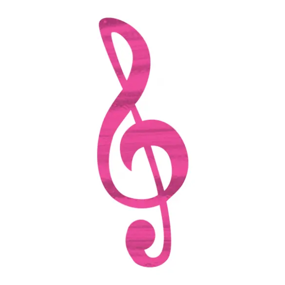 Tatuagem temporária Música — Clave de sol rosa. Inclui clave de sol