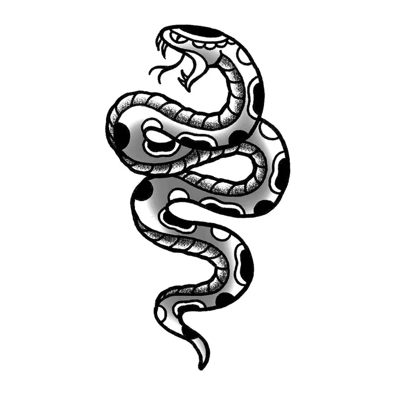Tatuagem temporária Cobras e Répteis — Cobra pitão manchada. Inclui cobra
