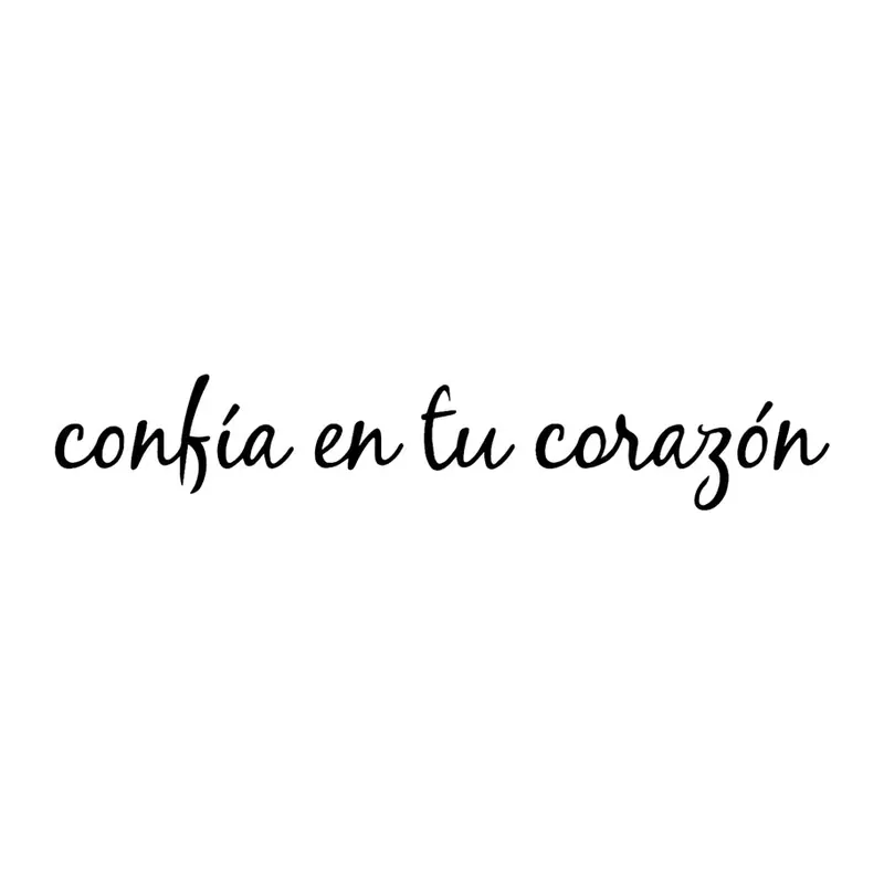 Tatuagem temporária Letras e Frases — Confía en tu corazón (confie no seu coração). Inclui frase em espanhol