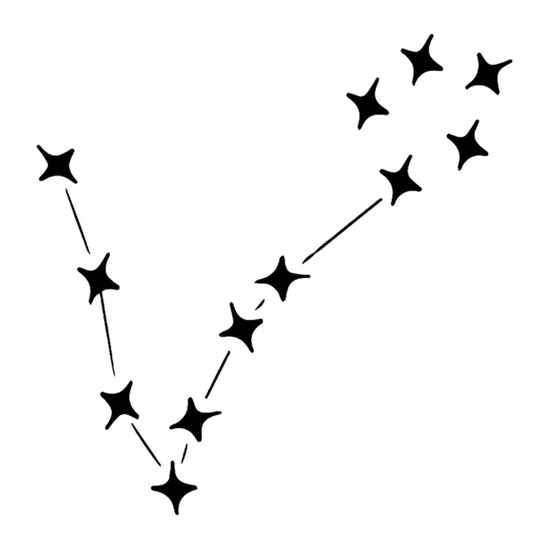 Tatuagem temporária Estrelas e Constelações — Constelação em V. Inclui constelação