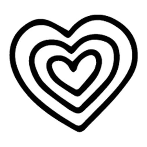 Tatuagem temporária Corações e Amor — Coração concêntrico. Inclui coração
