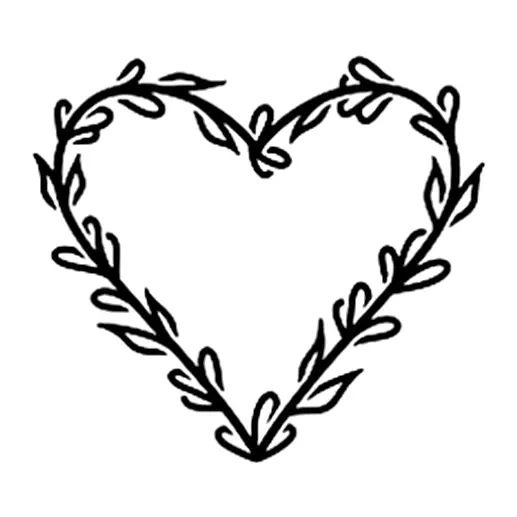 Tatuagem temporária Corações e Amor — Coração de folhas. Inclui coração, folhas