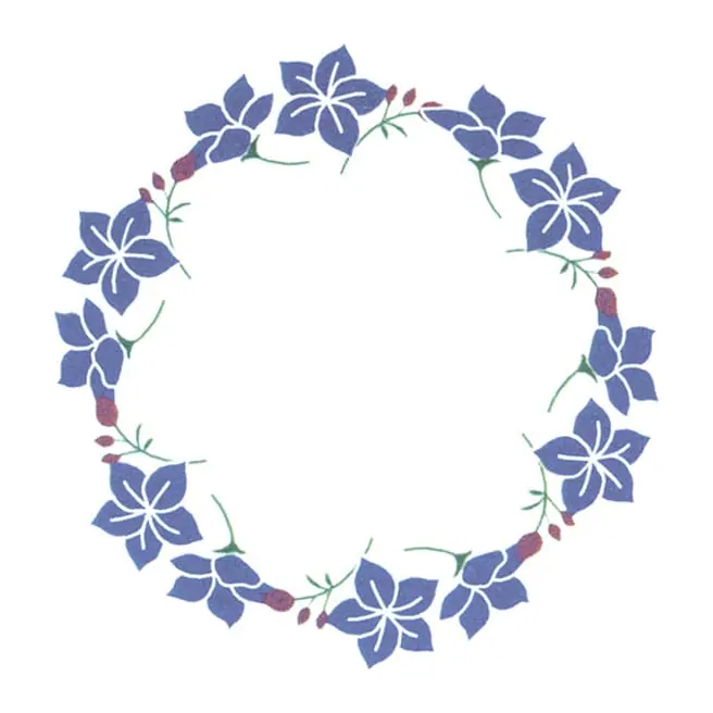 Tatuagem temporária Flores — Coroa de flores azuis. Inclui flores