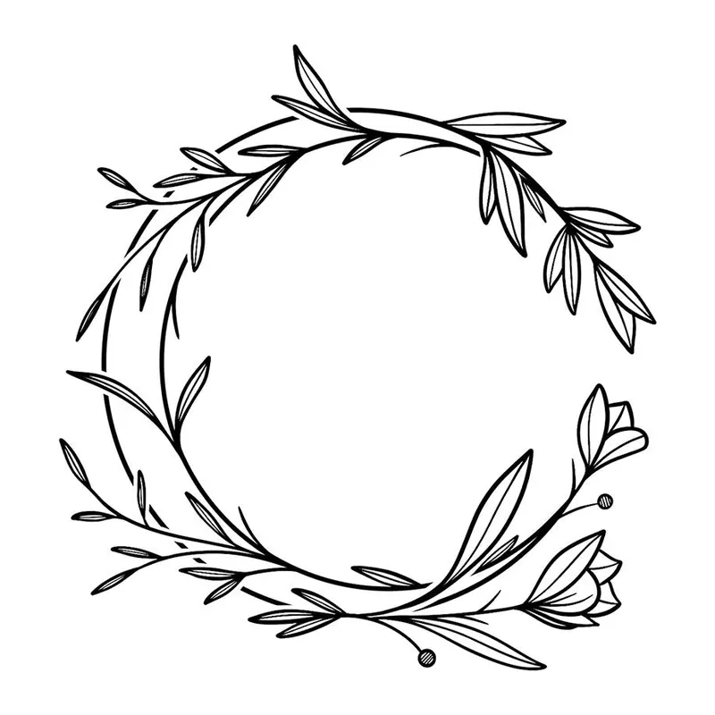 Tatuagem temporária Folhas e Plantas — Coroa de folhas. Inclui folhas